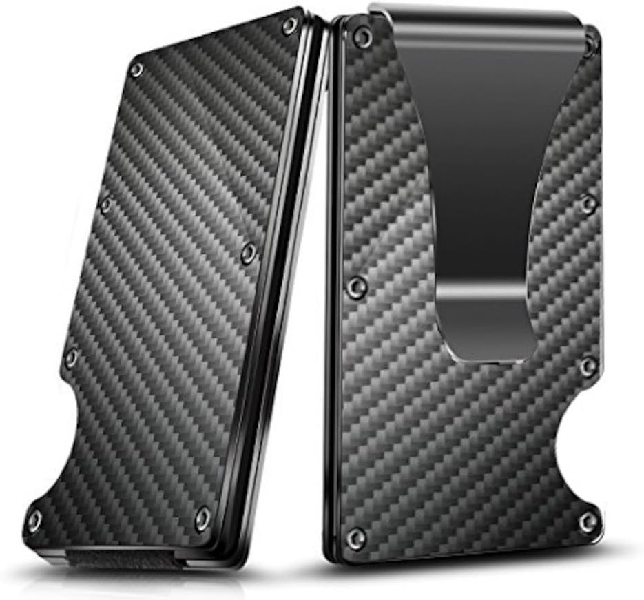 Wallet For Men / Women - Best Carbon Fiber for Minimalist and Travel with RFID Blocking / Credit Card Holder and Money Clip / Slim for Front Pocket