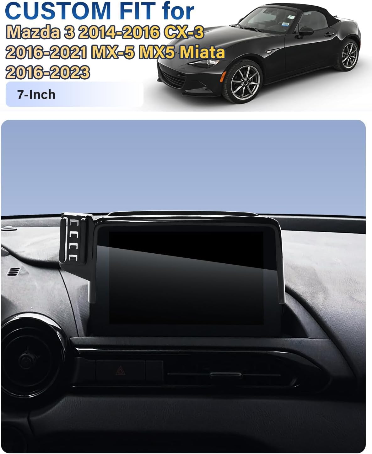 Phone Mount for Mazda 3 2014-2016/CX-3 2016-2021/MX-5 MX5 Miata 2016-2023 Accessories 7-Inch Screen Fixed Clip, Magnetic Car Phone Holder for MagSafe, Magnets Fast Wireless Charger Cell Phone Base