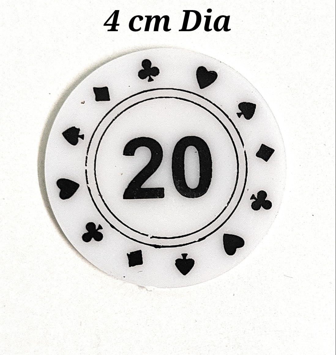 Buy HOPE KART Poker Chips Set Token Coins Box for Poker Playing Card with  Numbers Denomination, 50 Pcs, Multicolor, Round, 4cm Dia (20 Number) Online  at Low Prices in India - Amazon.in