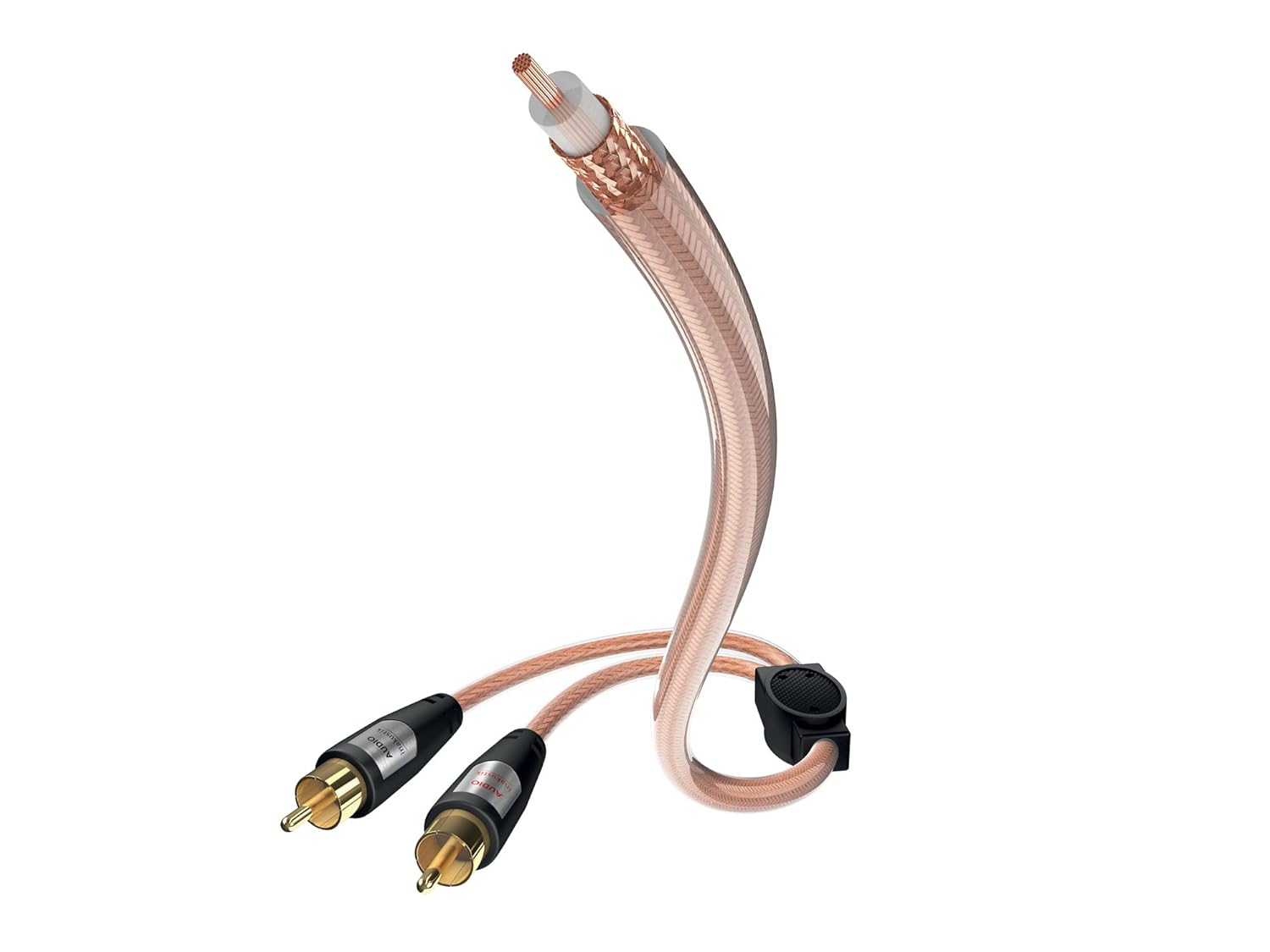 inakustik – 0030822 Star Y Subwoofer Cable | High-Quality Subwoofer Cable with 6.0 mm Cable Diameter | 2.0 m in Transparent | Tight Shielding Braid Against External Interference - Gold-Plated Contacts