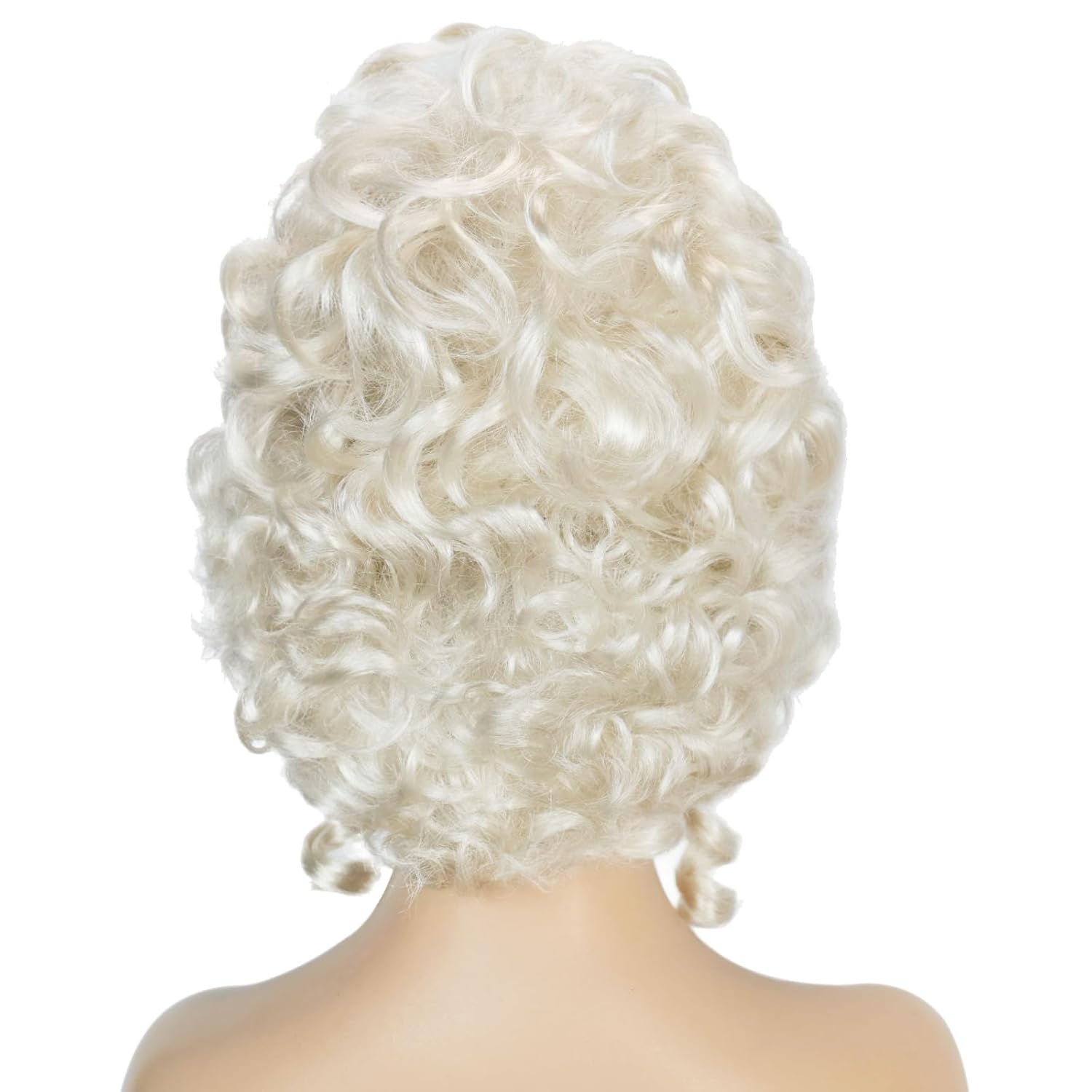 Wig Cap + 3pcs Platinum Blonde Wig with Earrings for Women 18th Century Blonde Beeh... - Image 5