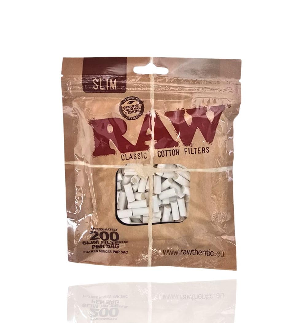 RAW Slim Natural Unrefined Cotton Filter Tips 200pc