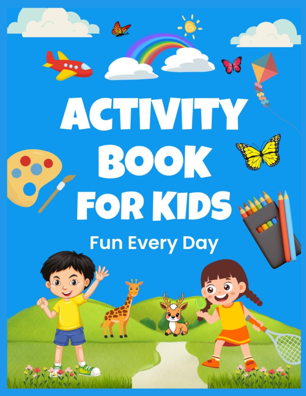 Amazing Activity Book for Kids: Easy Mazes, Crosswords & Word Searches for kids