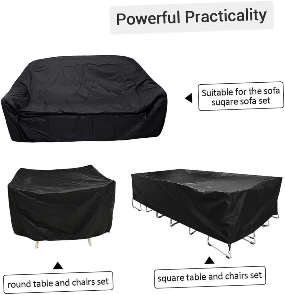 Outdoor Patio Furniture Cover Heavy Duty Oxford Cloth Table and Chair Protector Wind and for Garden and Deck Use