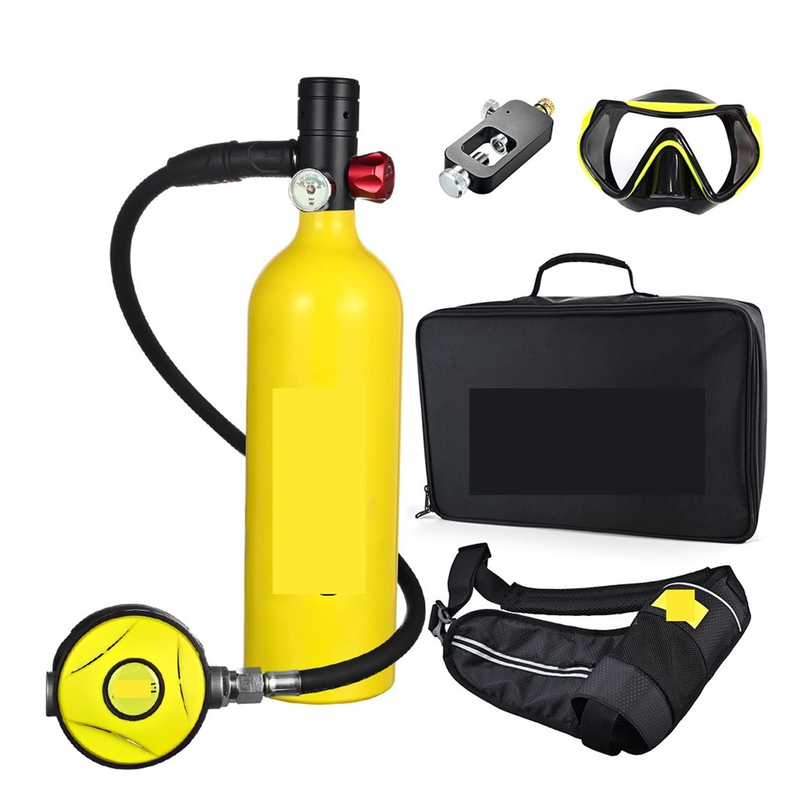 Dcdcd Blackhead In Yellow Bottle Diving Oxygen Cylinder 1L Capacity Portable Diving Respirator(Blackhead In Yellow Bottle)