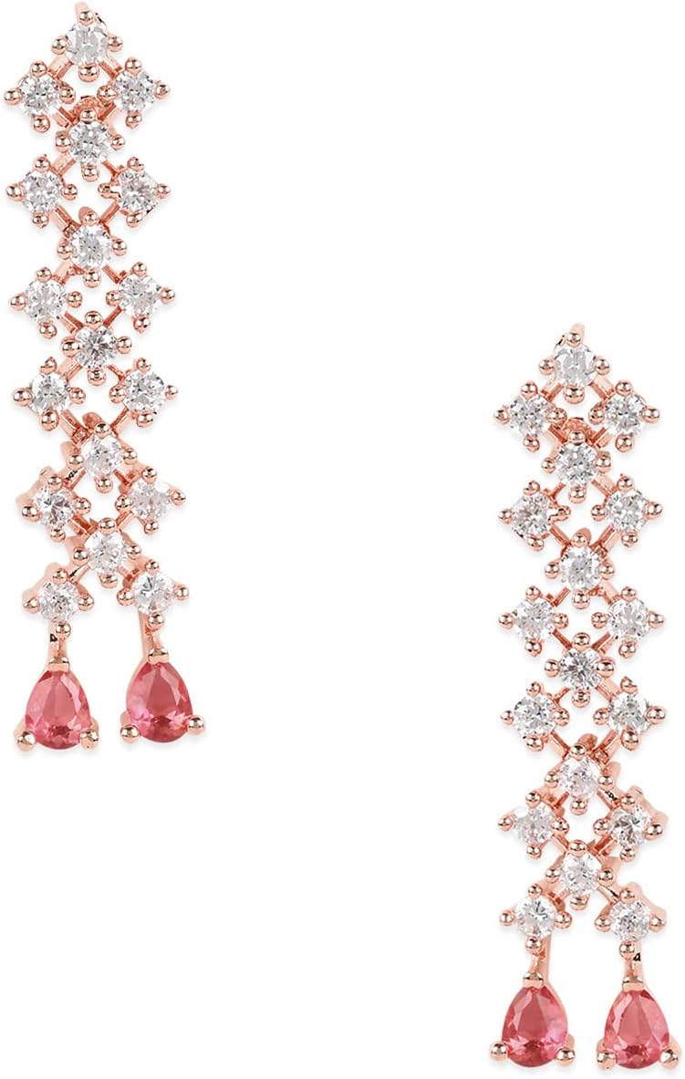 I Jewels Indian Wedding Bollywood Fashion Cubic Zirconia Diamoand Stud Earrings For Women