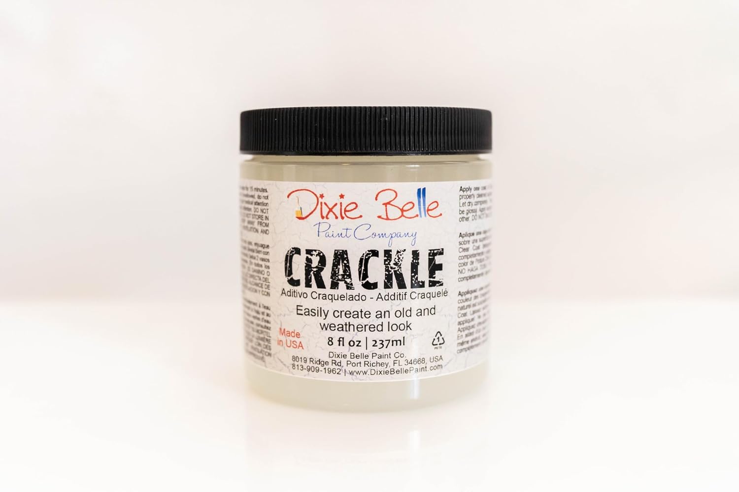 Dixie Belle Crackle | 8oz | Clear Texture Paint for DIY Furniture Projects | Surface Technique Paint | Cracking Texture for Projects