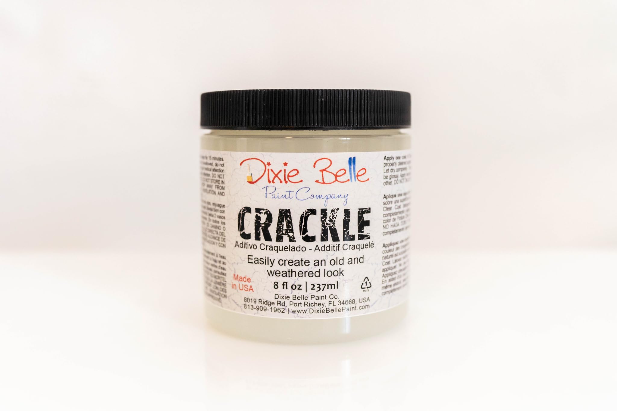 Dixie Belle Crackle | 8oz | Clear Texture Paint for DIY Furniture Projects | Surface Technique Paint | Cracking Texture for Projects - Image 5