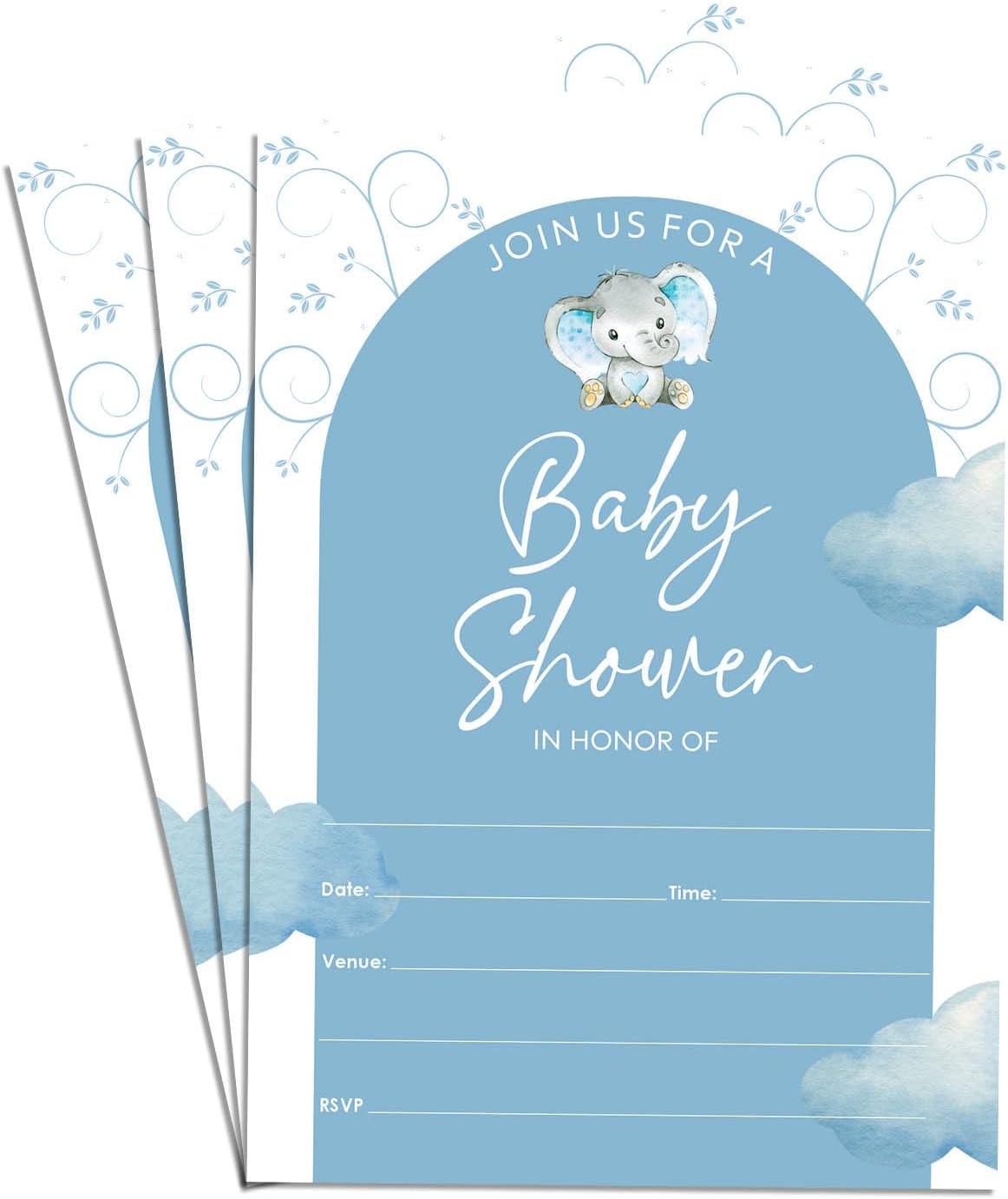 ANANYA FASHION & CRAFTS HUB Baby Elephant Design Join US For A Baby Shower Party Fill In Invites Cards 75 Invitations 4x6