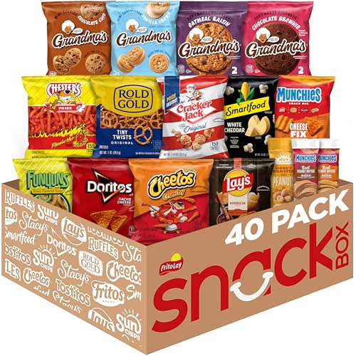 Frito-Lay Ultimate Snack Care Package, Variety Assortment of Chips, Cookies, Crackers & More, 3.39 Pounds, (Pack of 40)