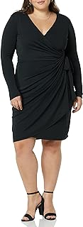 Women's Long Sleeve Classic Wrap Dress (Available in Plus Size) - Buy now