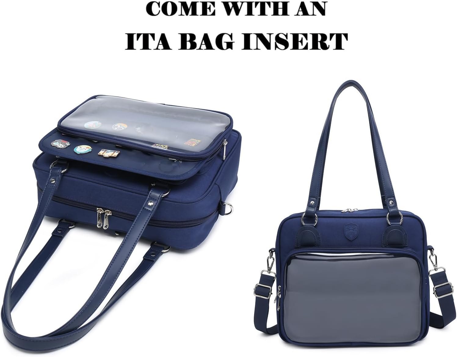 Oxford Ita Bag Crossbody Shoulder Bag Satchel Messenger Backpack Multi-Purpose Pins Display - Image 7