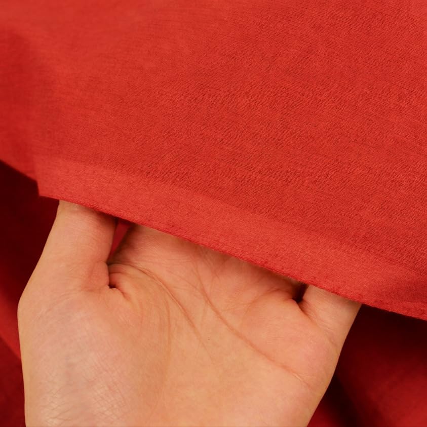 Image of Soimoi Red Solid 60 * 60's Cotton Cambric Fabric by 10 Yards, 56 Inch Wide Light Weight Material Suitable for Kurtis, Blouses, Kids Clothing, Tunics, Dresses and Summer Apparel