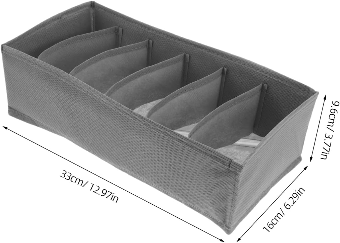 Alipis 3pcs Foldable Fabric Storage Organizer Boxes for Bras and Socks, 6-grid Compartment Drawer Organizers, Simple and Modern Cloth Storage Bins for Closet and Travel Use