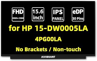 AIVIBRANT New Screen Replacement for HP 15-DW0005LA 4PG00LA FHD 1920x1080 IPS LCD LED Display with 2 x Adhesive Strips