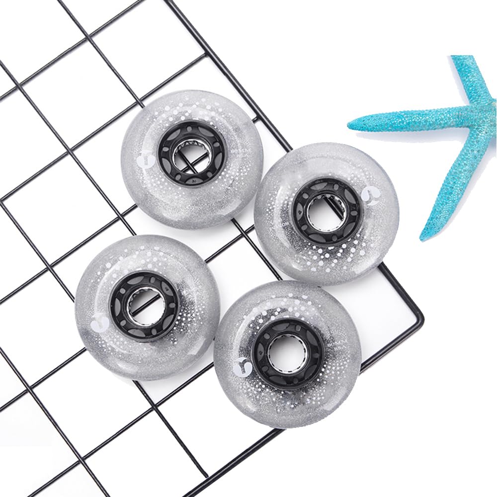 Lot de 8 Roues Lumineuses pour Rollers en Ligne, 68 mm, 72 mm, 76 mm, 80 mm, 85 A, avec LED Clignotantes