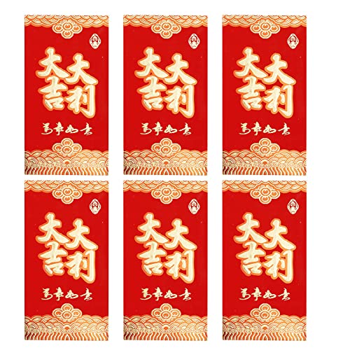 6pcs exquisito bolsillo rojo estampado proceso papel personaje patrón dinero sobre para diario rojo Lucky Pocket llamativo para Cover