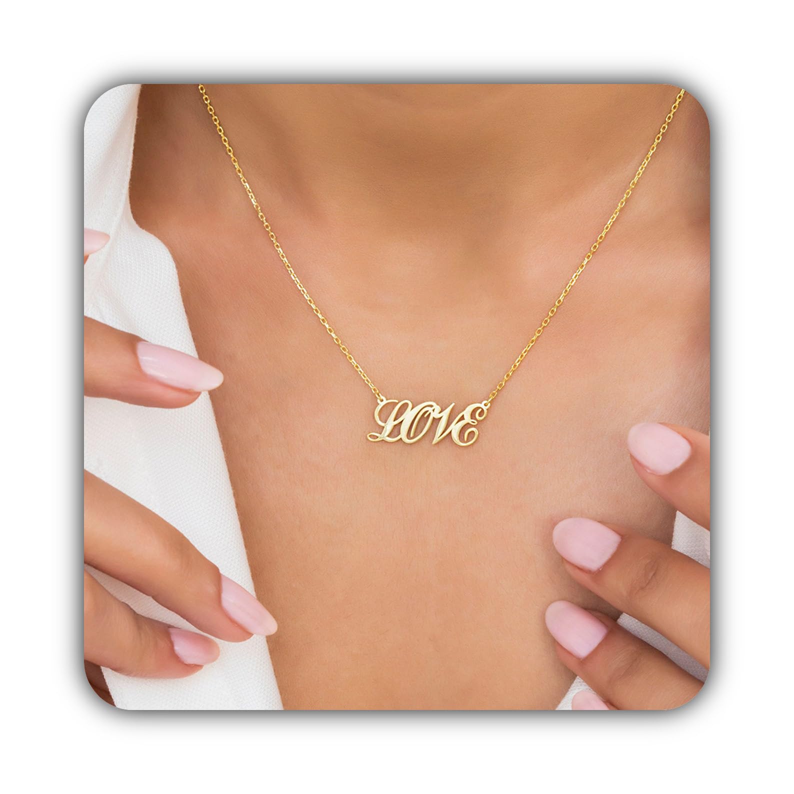 Personalizado collar con nombre placa con nombre collar oro para ella Día de la Madre Navidad