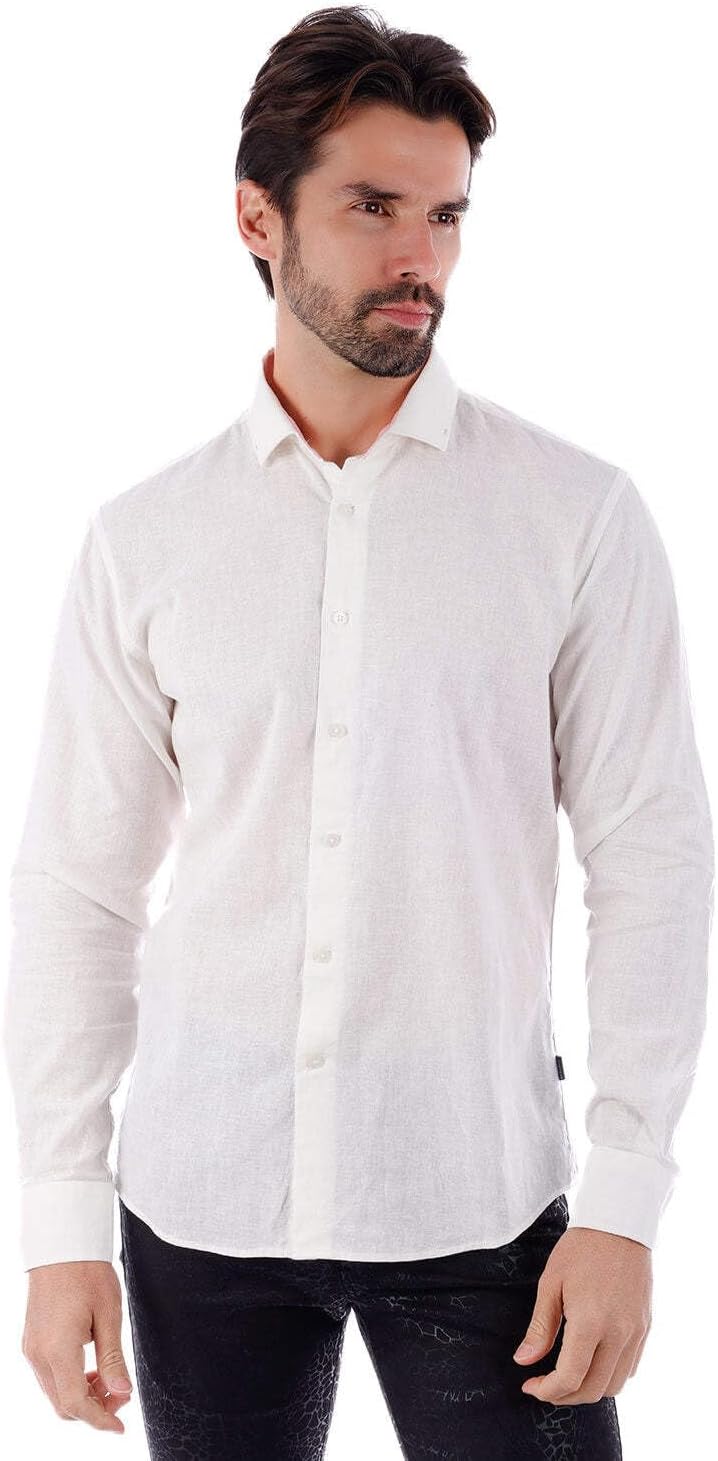 Barabas Men's Linen Lightweight Button Down Long Sleeve Shirt 4B37