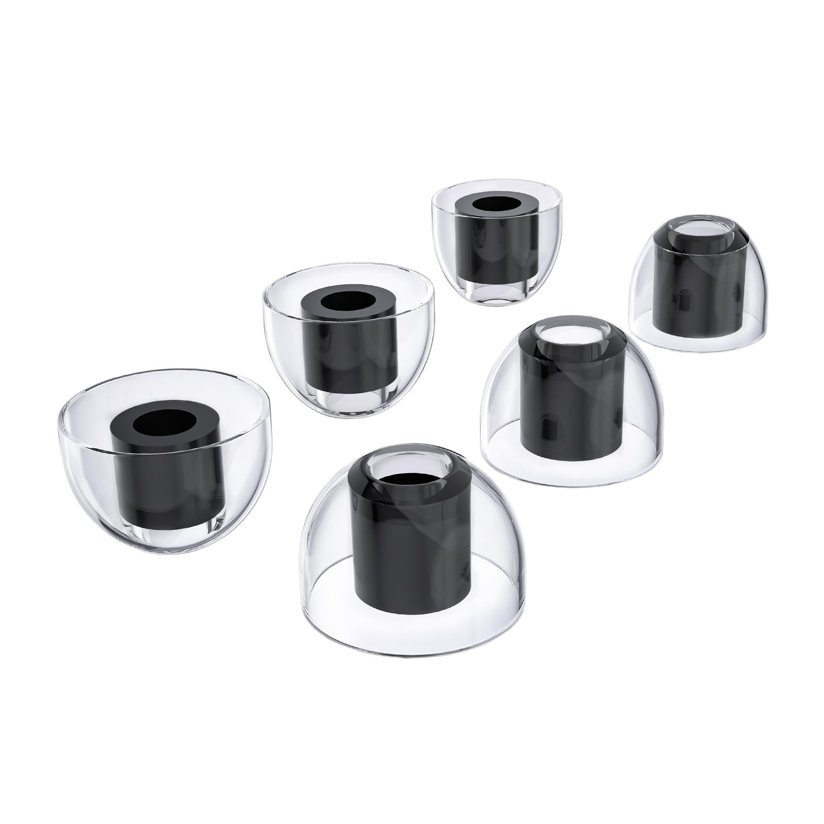 KBEAR KT01 Earbud Tips for kz zs10 pro, 6 PCS/3 Pairs Replacement Ear bud Rubber Tips for zs10 pro x, zsn pro x, castor, edx pro, zar, tangzu wan'er, for chu 2, aria, blessing 3 iem, Earphones (Black)