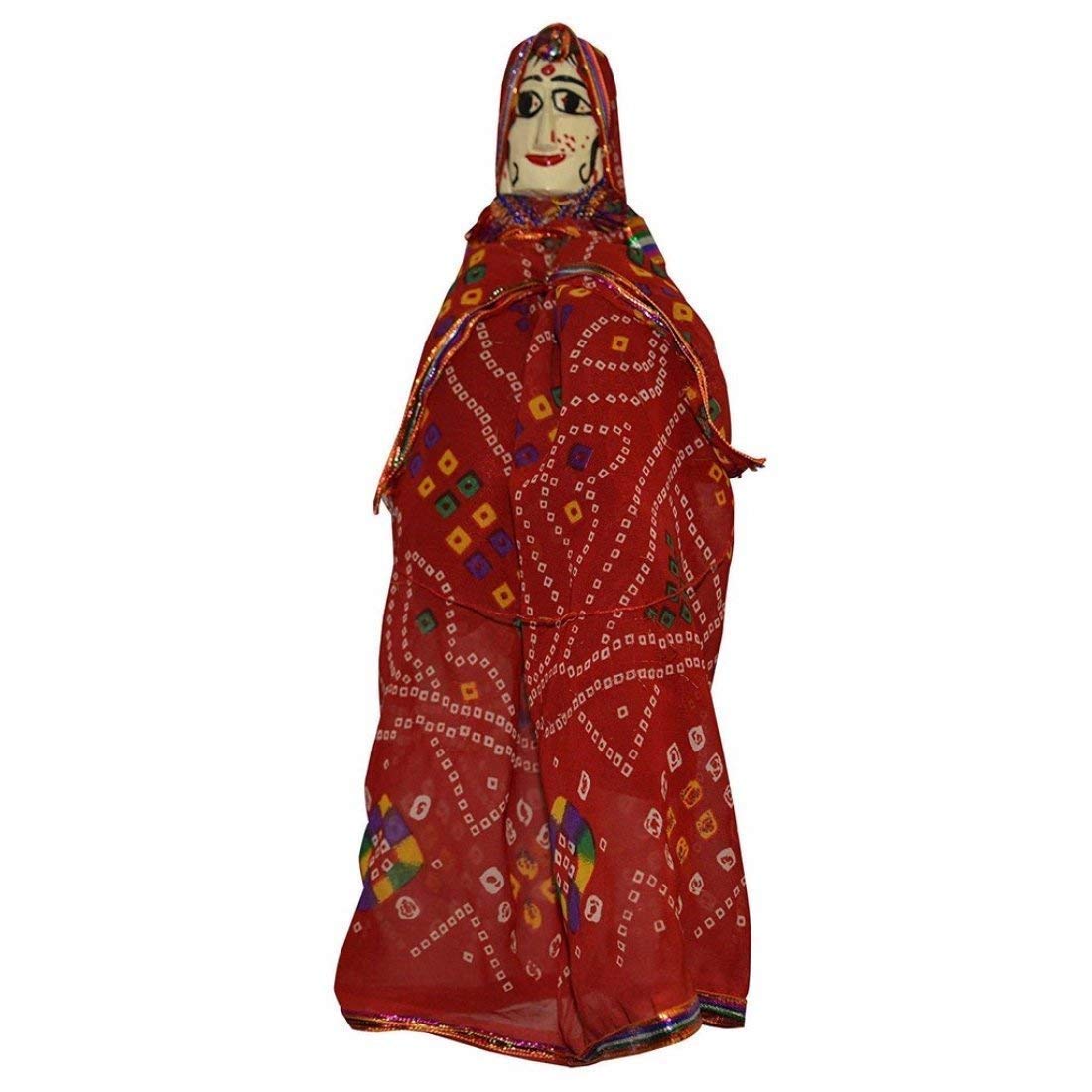 Rajasthani Handicrafts Bunte Holzgesichtsschnur Rajasthani Marionette Kathputli im Paar (zufällige Farbe) von Indian Collectible