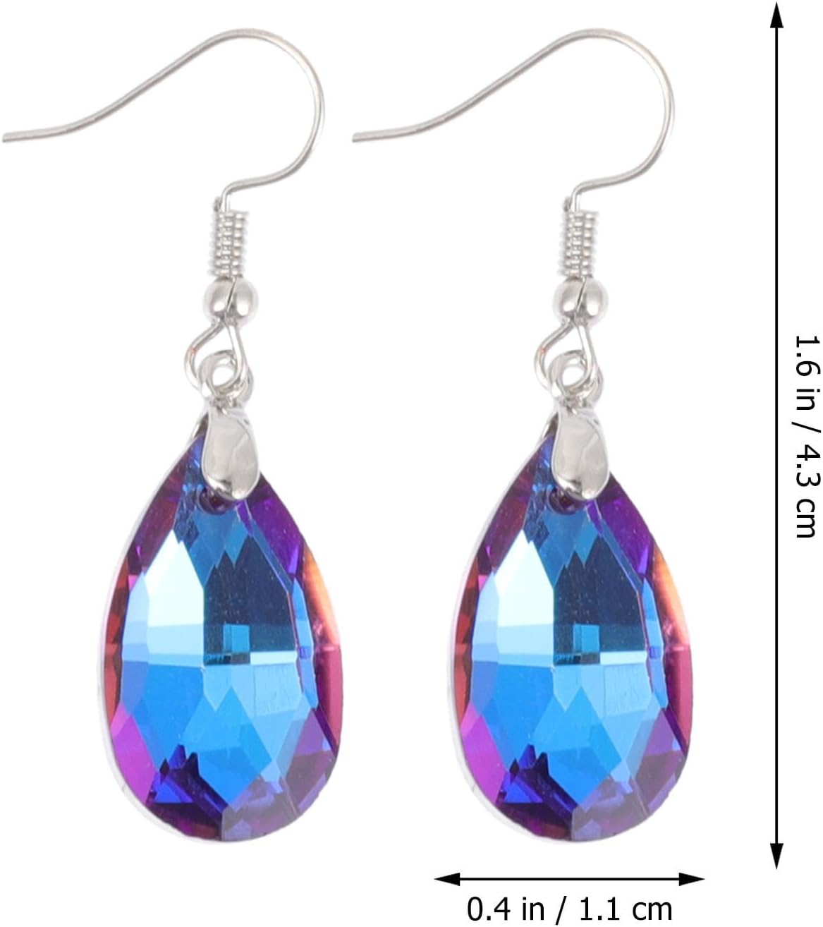 12 Pairs Crystal Drop Earrings Set for Women Lightweight Teardrop Dangle Earrings with Comfortable Ear Hook Trendy Jewelry for Party and Daily Wear 1.69X0.43 Inches - Image 4