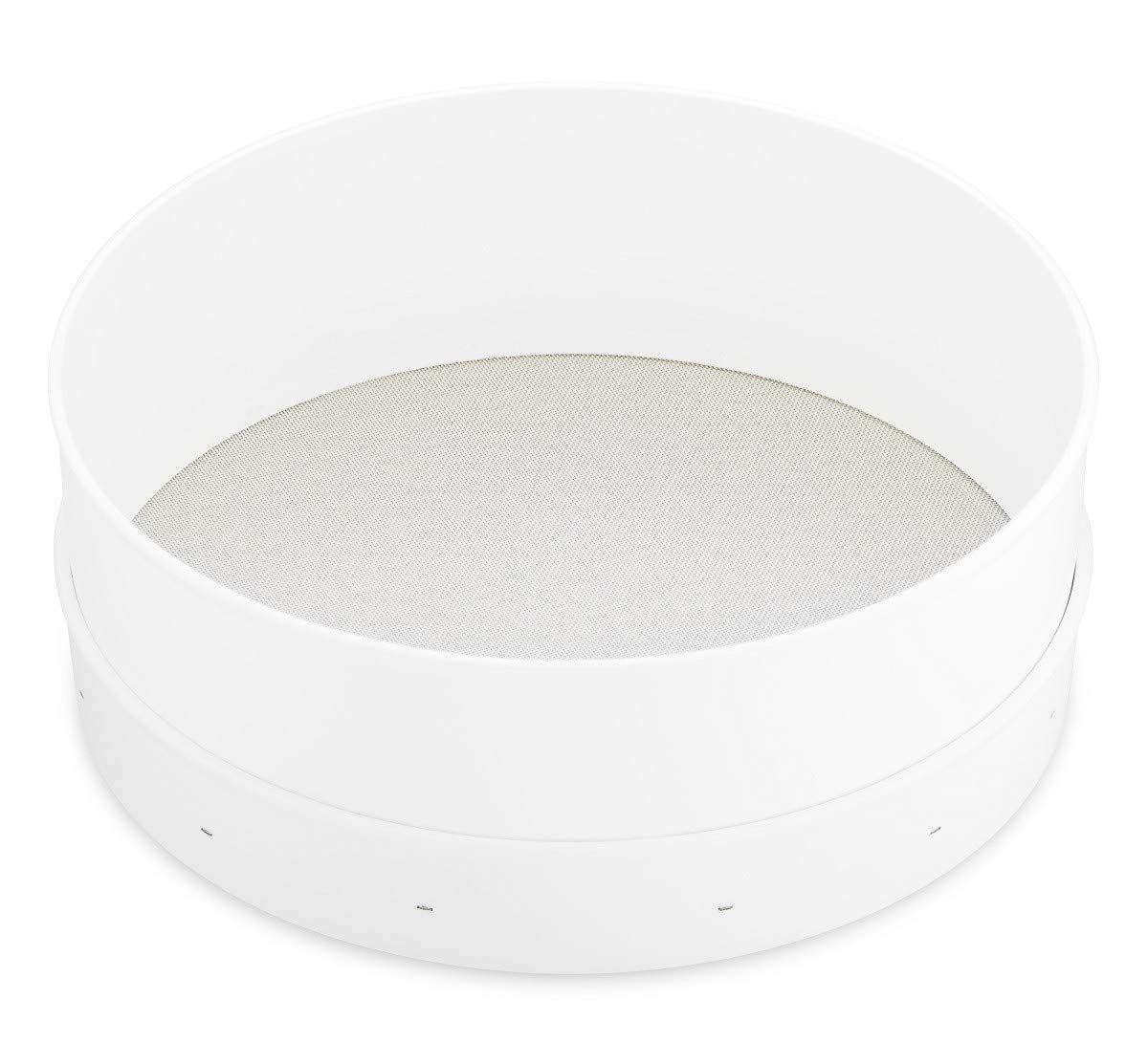 thermohauser Großes Kunststoffsieb aus Edelstahl und Kunststoff ABS, Durchm. 30,5 cm, Maschenweite 1,2 mm, spülmaschinengeeignet, Weiß