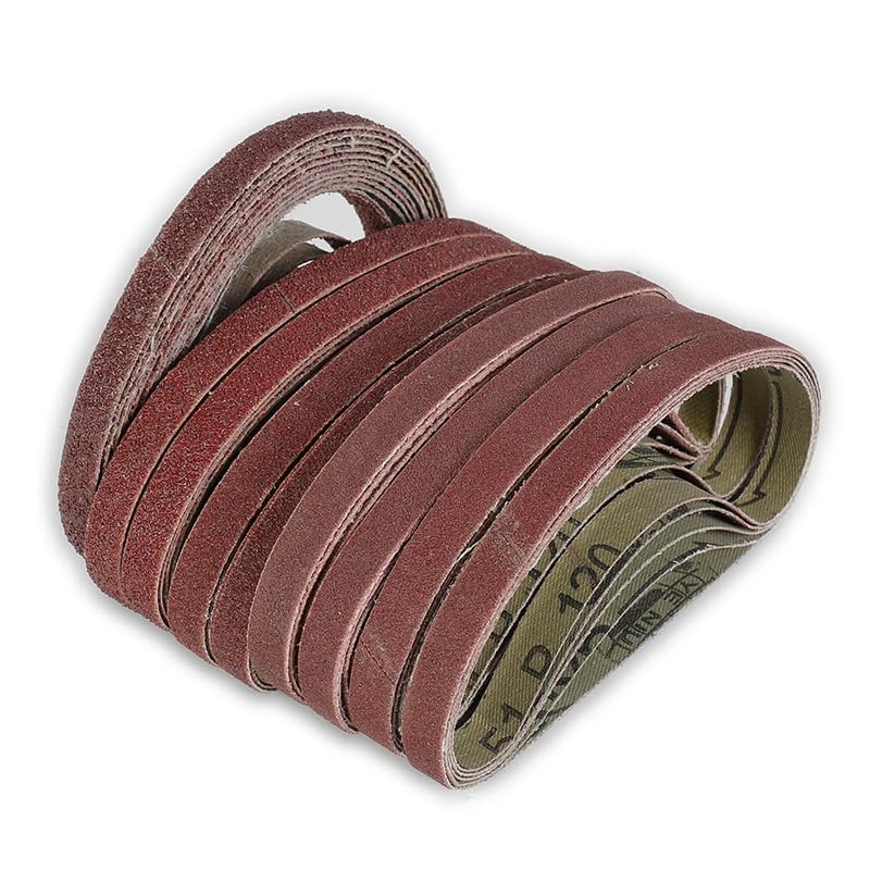 50pcs Sanding Belt Abrasive Bands Sander File Tool 10x330mm 40 60 80 100 120 Grit Belt Sander Sandpaper for Wood Metal Polishing