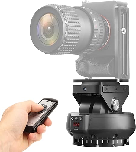 Cabezal panorámico motorizado mejorado, cabezal panorámico motorizado de seguimiento facial AI de 360 con control remoto, cabezal de trípode