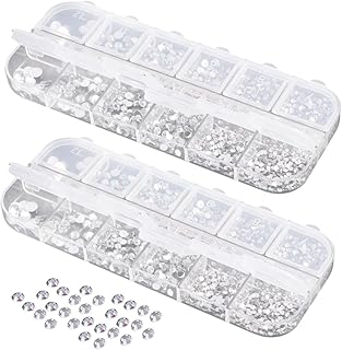 Beavorty 2 Caixas De Unhas Diamantes Strass Decorações De Diamantes Decoração De Nail Art Manicure Decorações De Cristal Unhas De Acrílico Diamantes Vidro Areia Strass Prata