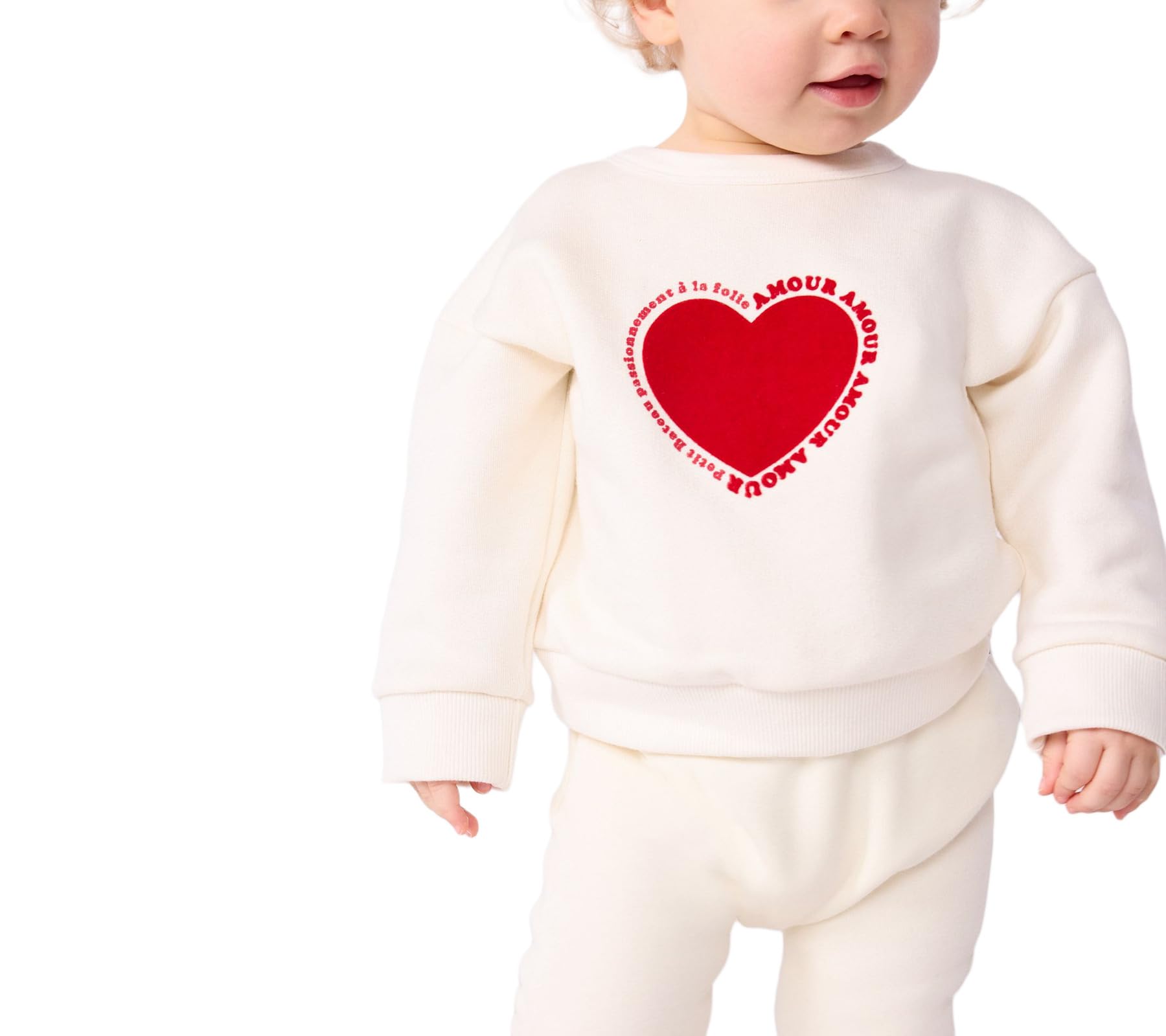 Petit Bateau Sweatshirt bébé en Coton Motif cœur