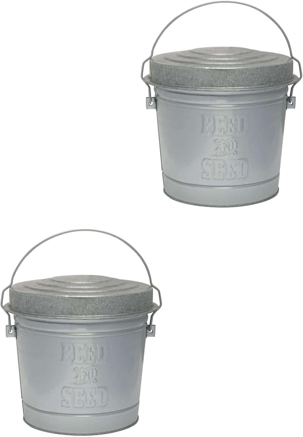 Behrens 6 Gallon Embossed Locking Lid Feed & Seed Can (2 pack)