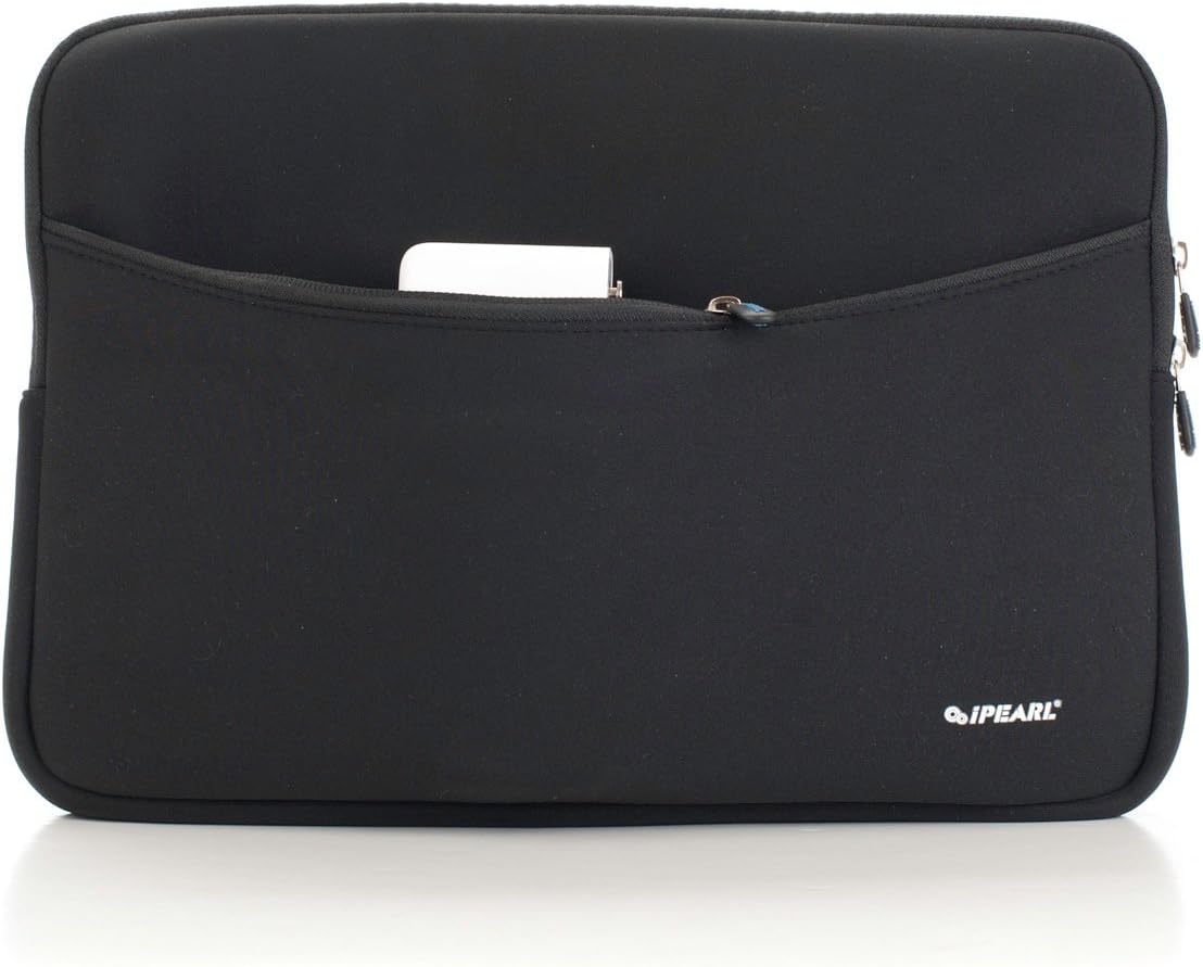 14-inch Soft Neoprene Sleeve Case for MacBook & UltraBook Laptop (Built-in External Pocket) (Black)