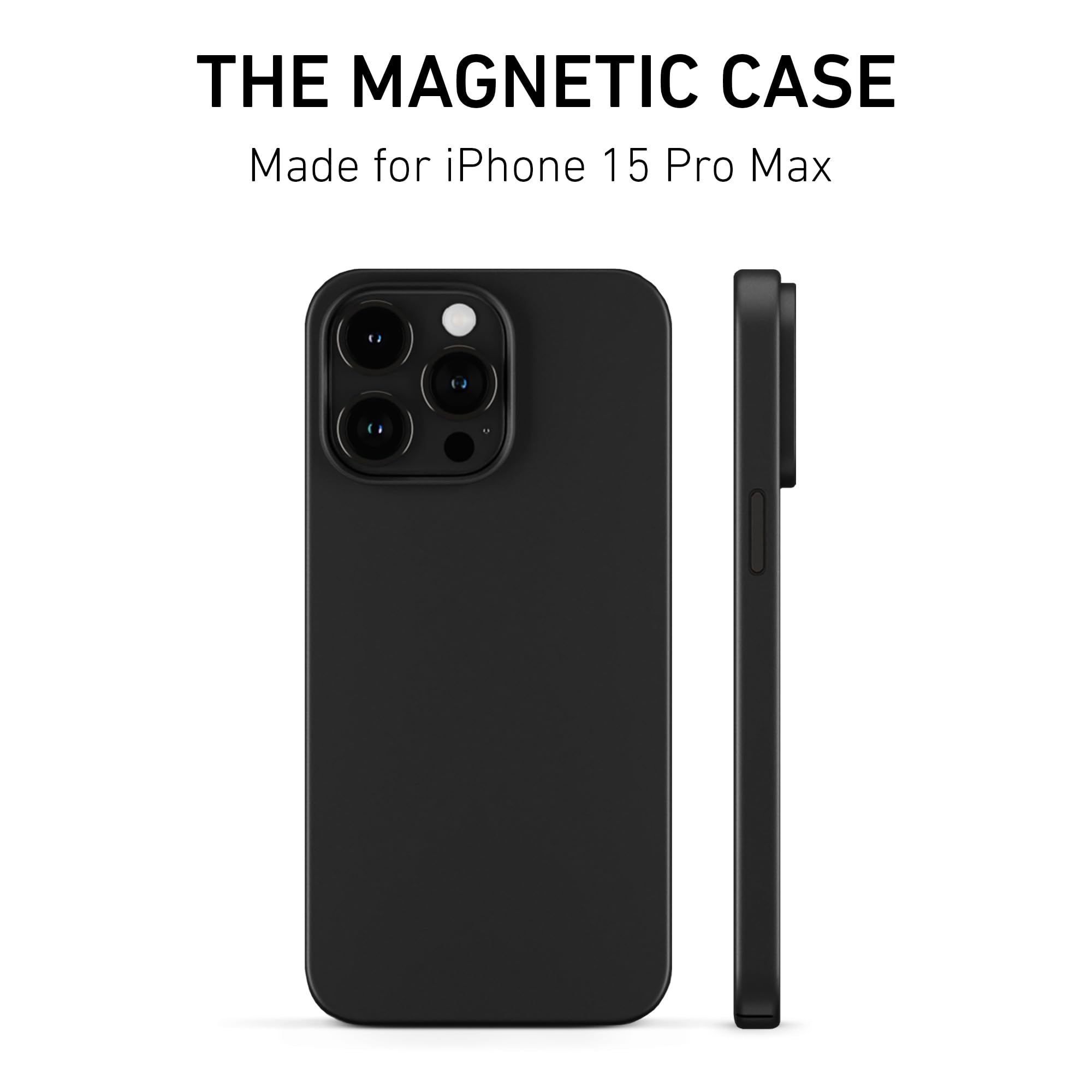 PEEL Magnetic Case Compatible with iPhone 15 Pro Max (Black) - Embedded MagSafe Compatible Magnet, Thin Minimalist Design - Protects & Showcases Your Device
