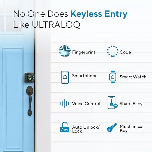 Miniatura 2 de ULTRALOQ U-Bolt Pro - Cerradura inteligente WiFi con sensor de puerta, cerradura de puerta de entrada 8 en 1 sin llave con identificación de huellas