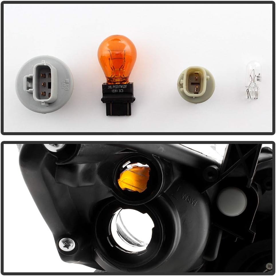 ACANII - For 2009-2010 Toyota Corolla S/XRS Blk Headlights Amber Reflector Headlamp 09-10 Driver + Passenger Side