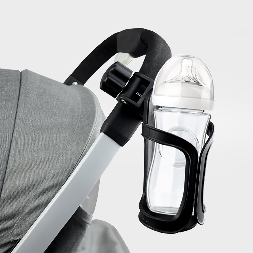 Portabicchieri Universale Per Passeggino 360° Con Supporto Telefono - Accessorio In ABS Nero Per Bicicletta E Sedia A Rotelle