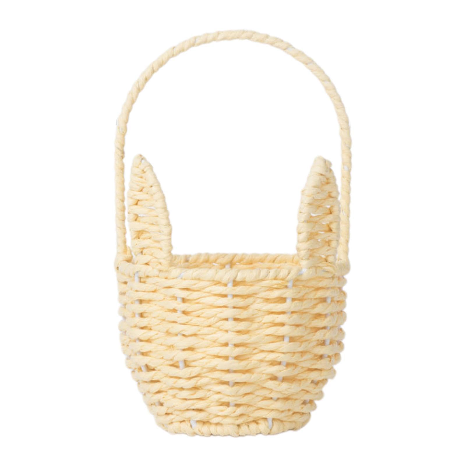 THE STYLE SUTRA Easter Bunny Basket Easter Decor Flower Girl Basket for Kitchen Home Camping Yellow-image-35