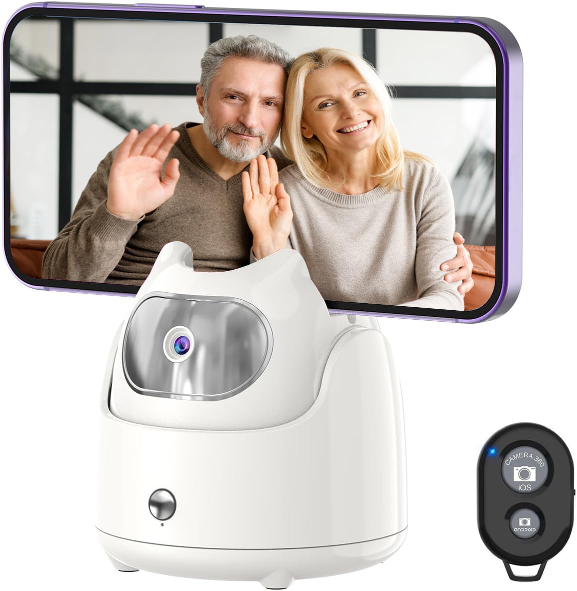 Trépied de Suivi Automatique 360° et Stabilisateur pour Smartphone avec Télécommande sans Fil