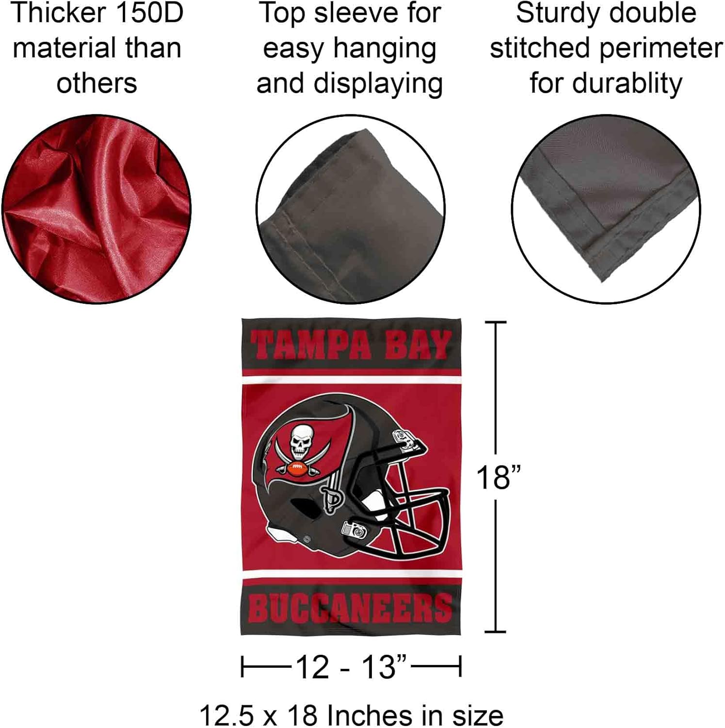 Tampa Bay Buccaneers Helmet Double Sided Garden Banner Flag - Image 3