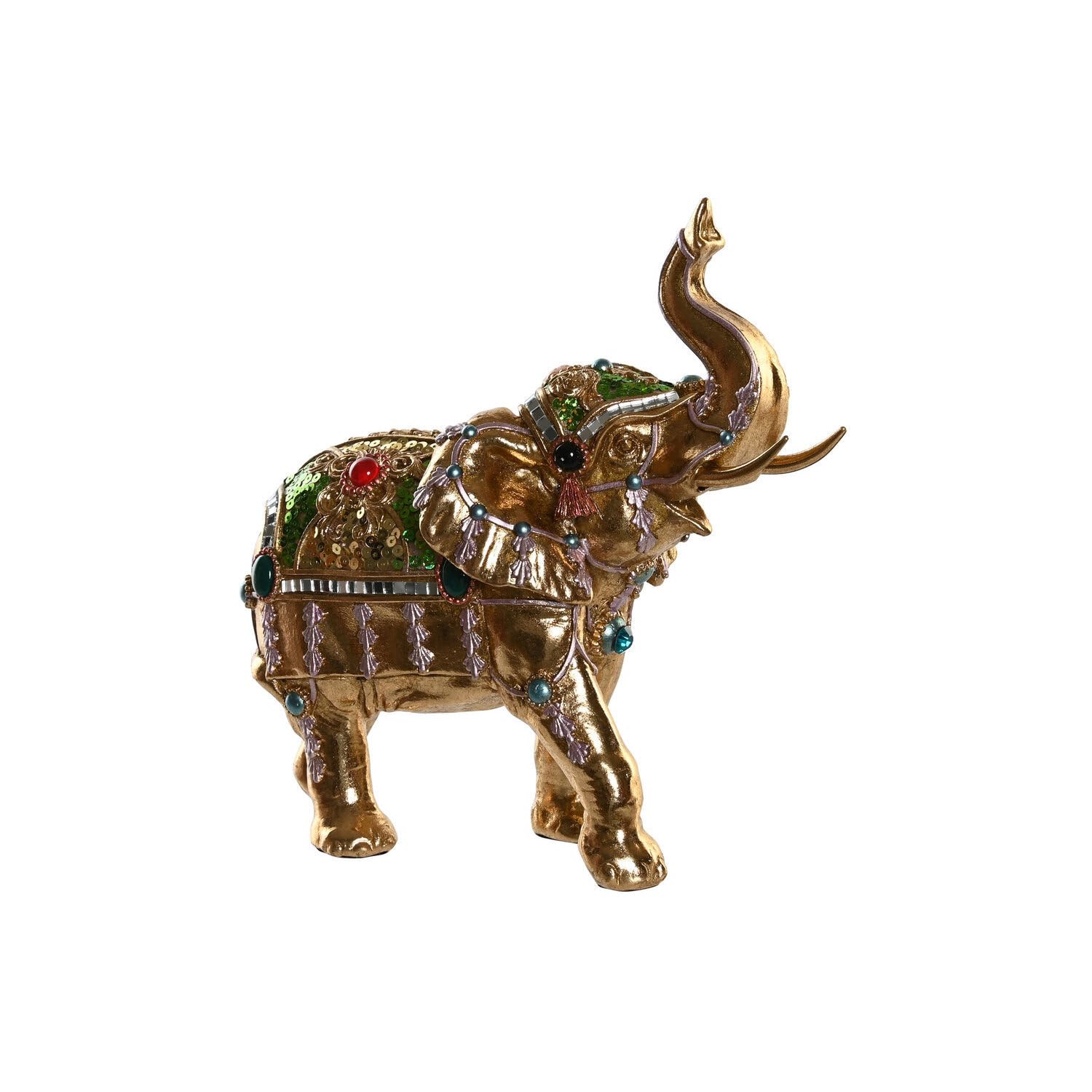 Éléphant doré déco résine 24x12x23,5 cm parfait sur une console