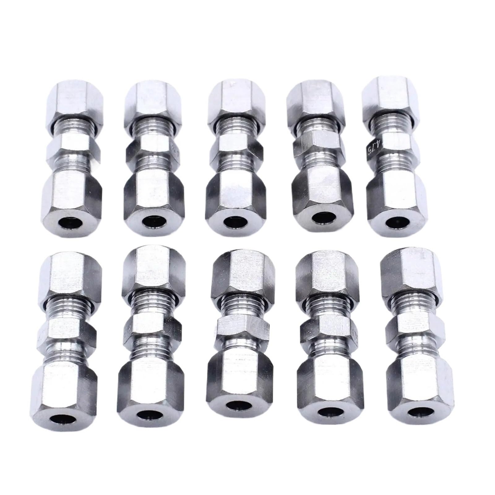 Maryear One Color Brake Line Fittings 10Pcs Brake Line Union Fittings Straight Reducer Compression Kits 3/16" Od Hydraulic Lines Pipe