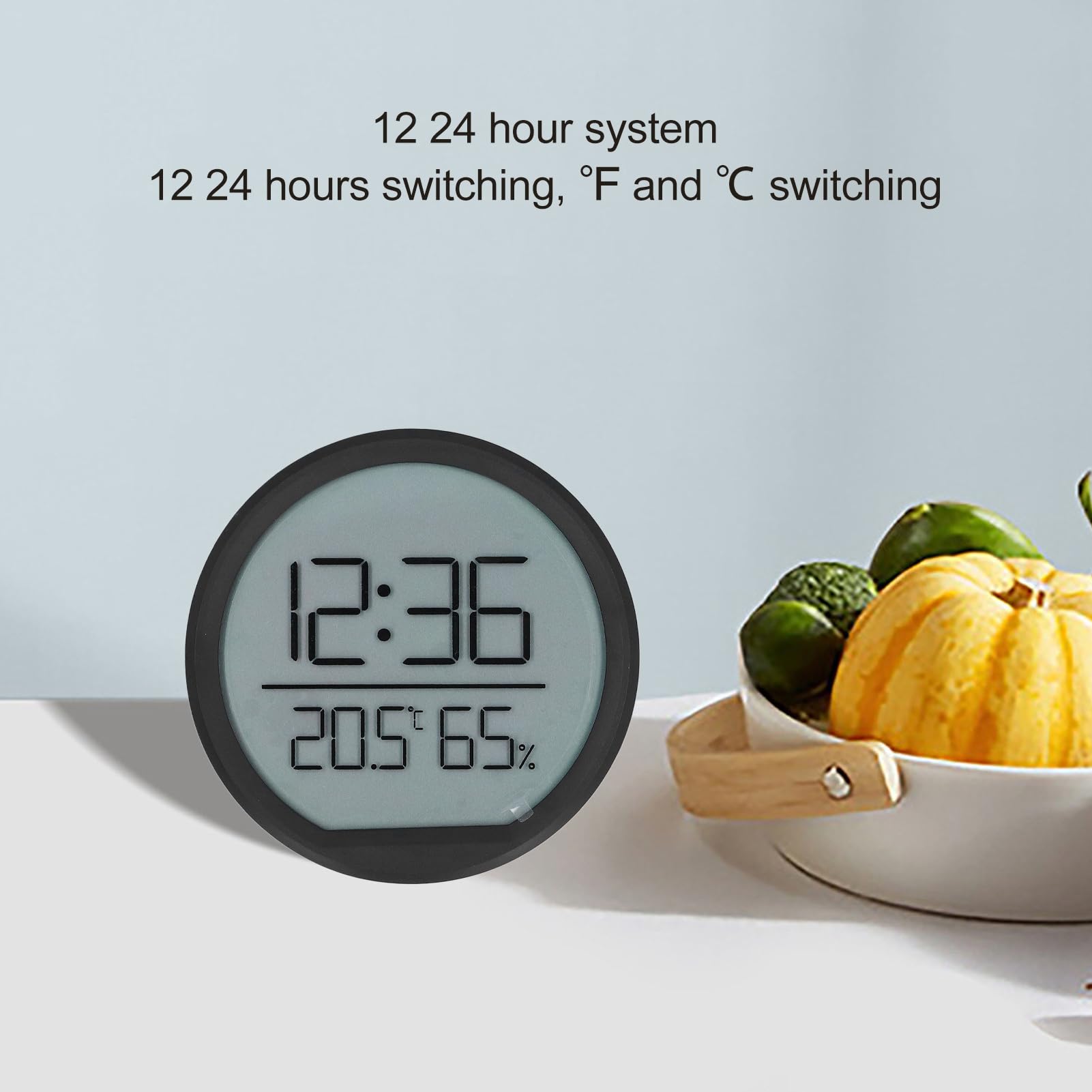 Greensen Digitales Raumthermometer Hygrometer mit elektronischer Wecker, Thermometer Hygrometer für Innen, Digitale Alarmuhr, Wanduhr für Zuhause Büro Zimmer