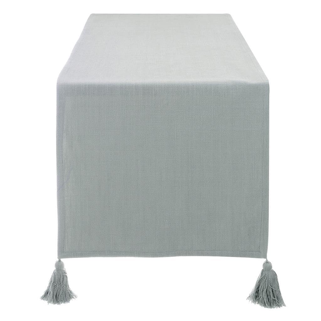 Chemin de table vert en tissu de prestige 45x140 au tombé parfait
