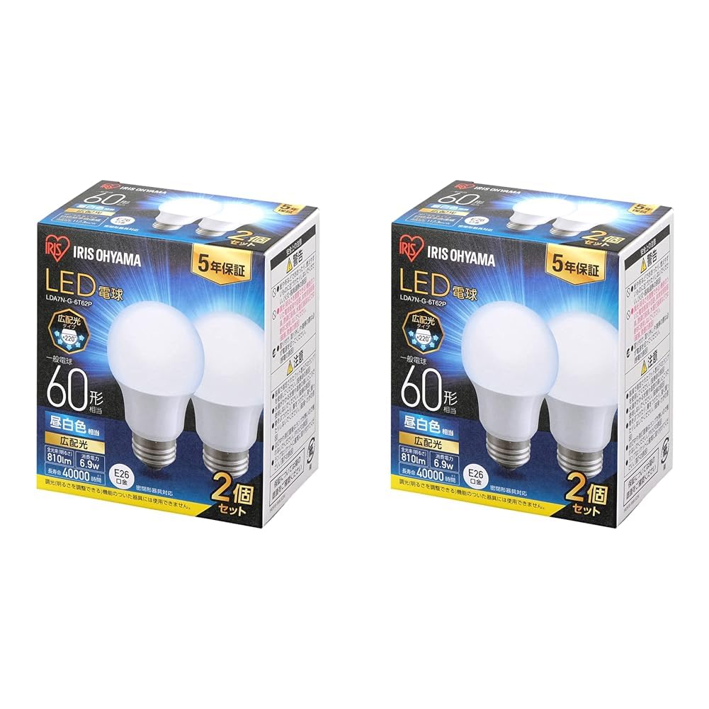 Amazon | 【E26】アイリスオーヤマ LED電球 60W形相当 昼白色 口金直径