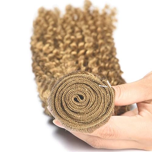 Miniatura 4 de Paquetes de cabello humano rubio, 27 manojos de cabello humano rubio miel, paquetes rizados, 26 pulgadas, cabello humano brasileño virgen Remy rubio