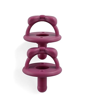 Amazon Com Itzy Ritzy Sweetie Soother Pacifier Set Of 2 Silicone Newborn Pacifiers With Collapsible Handle Two Air Holes For Added Safety Set Of 2 In Sugarplum Fuchsia Ages Newborn Up