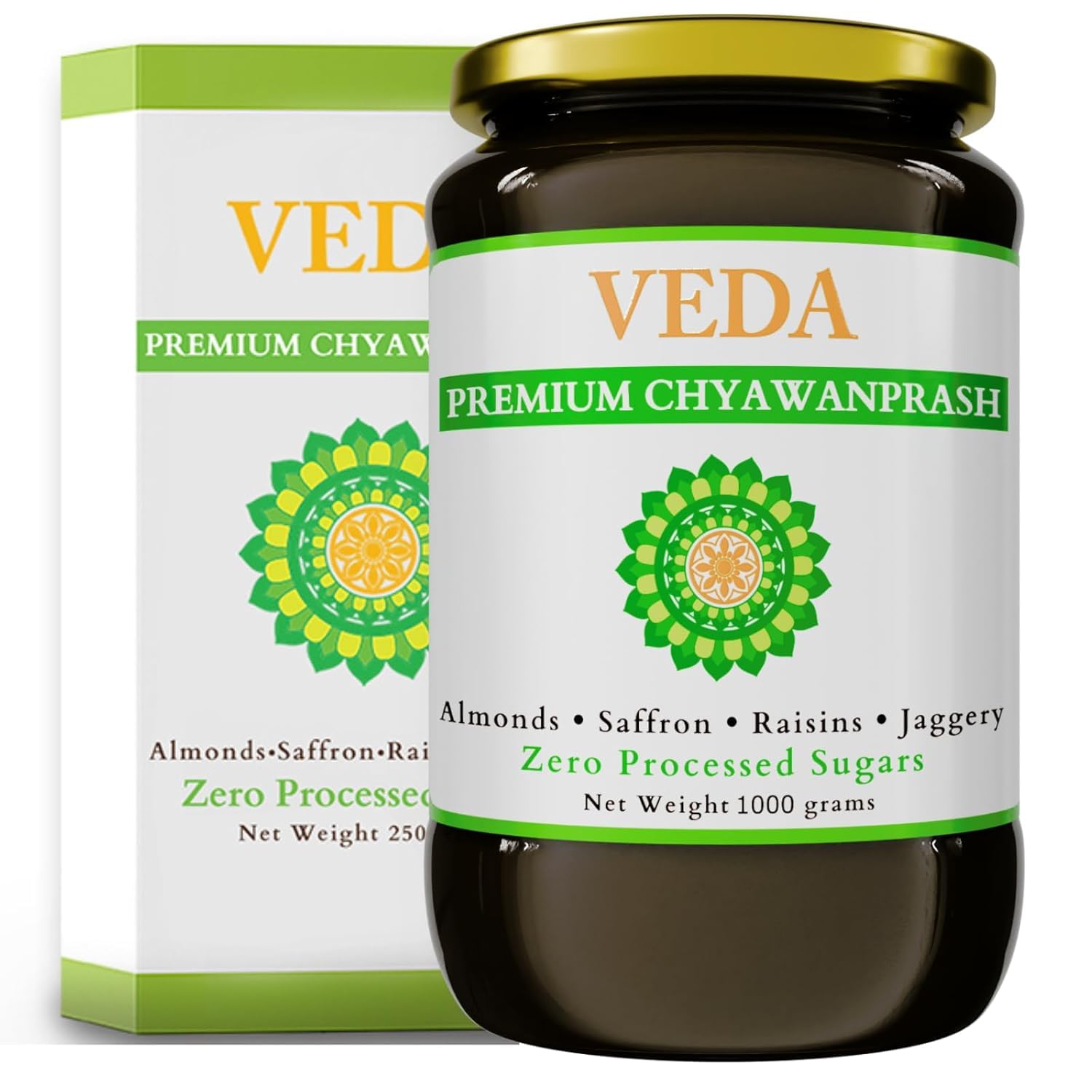 Veda Premium Chyawanprash - Jaggery Based Sugar Free Chyawanprash |1000 g | Enriched with Almonds & Saffron