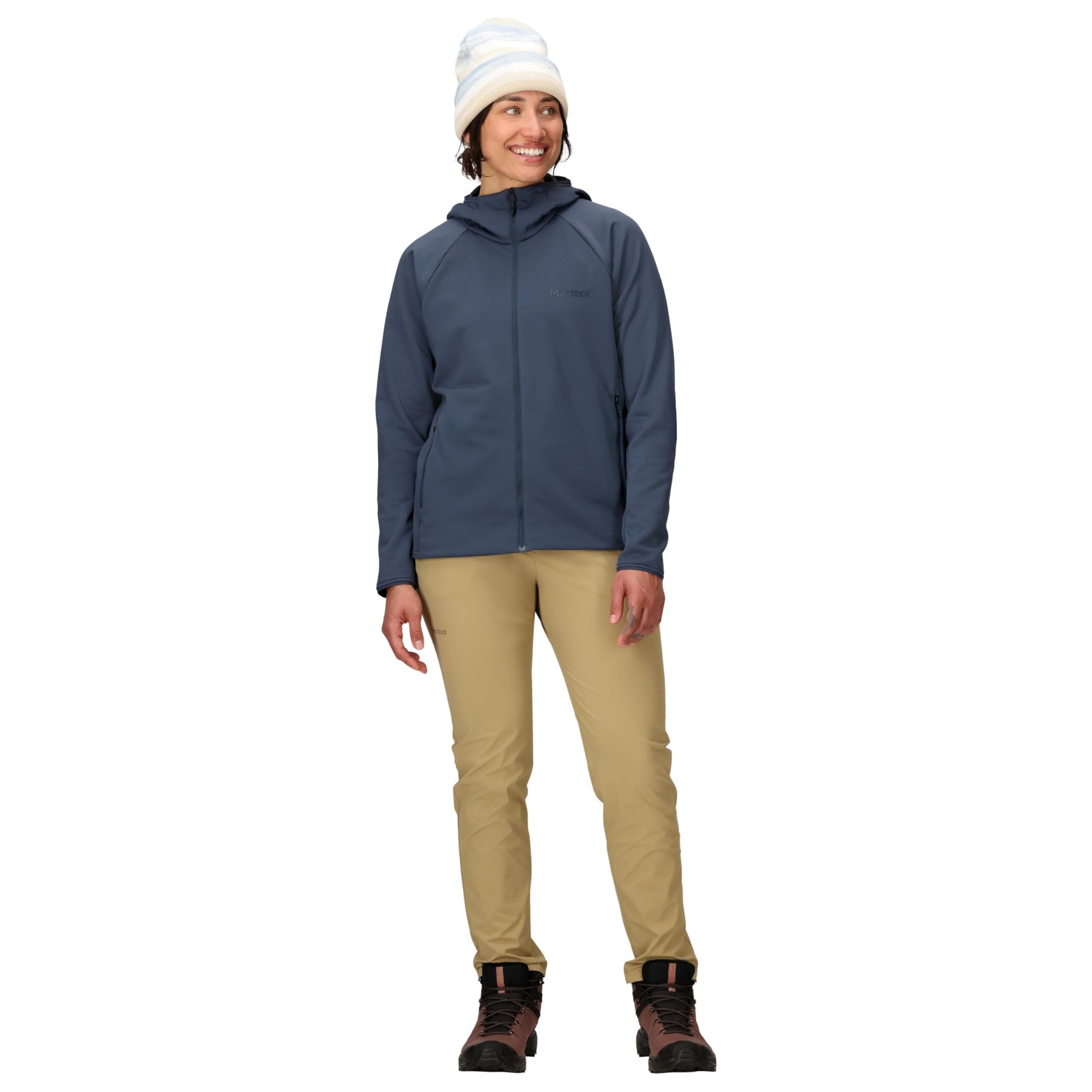 Marmot Mujer Wm's Leconte Fleece Hoody, Chaqueta Polar cálida, Chaqueta con Cremallera Completa, Transpirable, a Prueba de Viento, Plegable, Adecuada para excursiones y para esquí, Thunderhead, XL