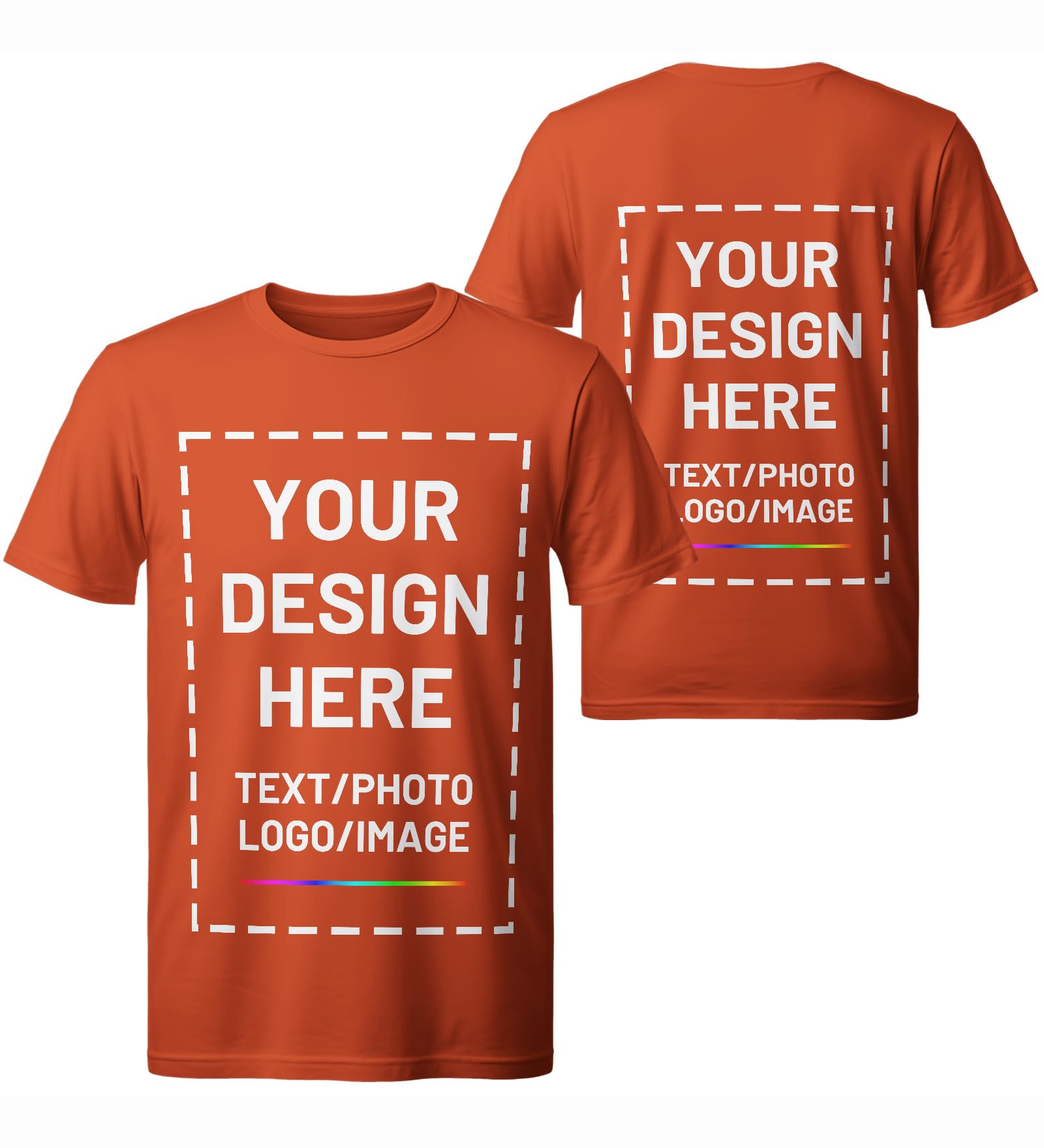 Custom T Shirts for Men Women, Personalized Shirts with Photo Logo Text, Customized T-Shirt Front & Back Print